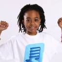 Young girl with music shirt